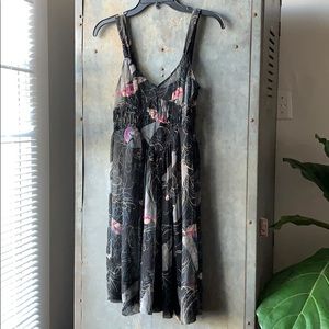 Lil Anthro 100% Silk Sheer Black Chemise Zipper